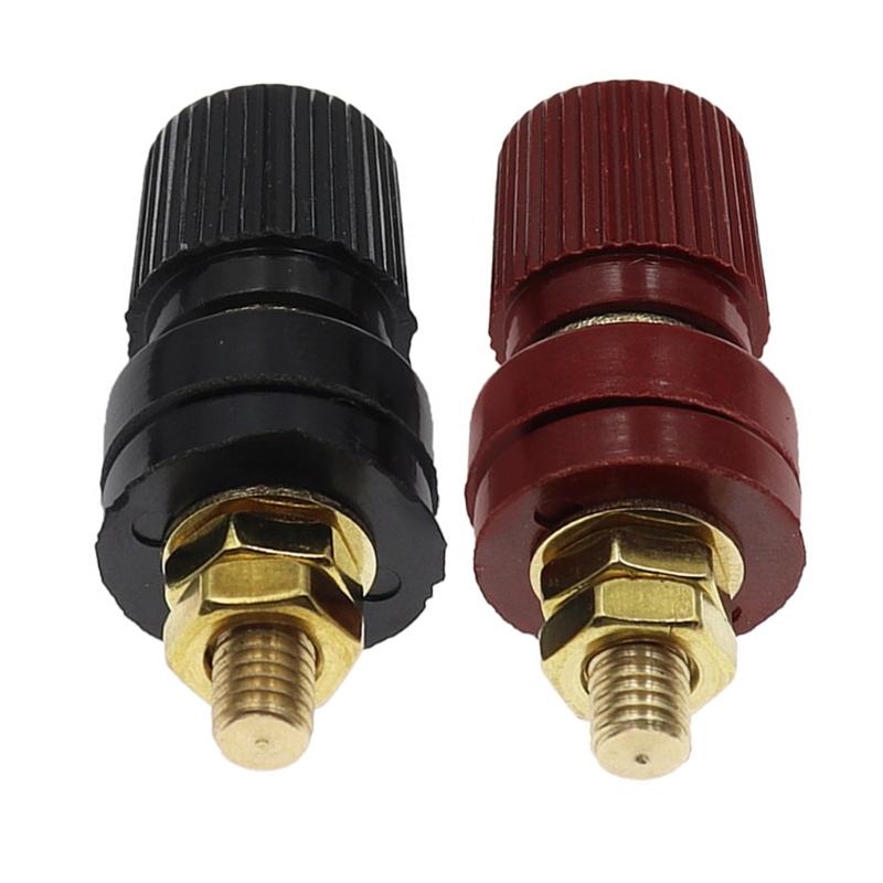 High Current Brass Automotive Terminals Copper Cable Lugs Stud Terminals Pair for 6mm 8mm Studs Motorcycle Battery Setups
