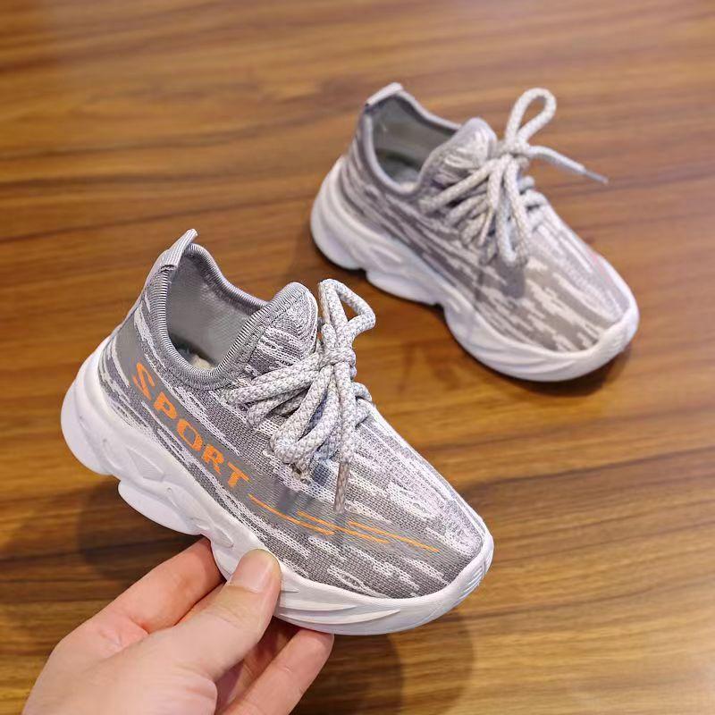 Men's and Women's Shoes, Spring New One-foot Non-slip Children's Running Shoes, Lightweight Breathable Mesh Casual Sneakers