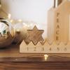 Wooden Christmas Countdown Calendar with Stars- Artificial Wood Advent Calendar for Home & Family,Christmas Gift,Christmas Decor