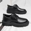 Spring and Autumn Men's Shoes New Business Waterproof Black Leather Shoes Chef Shoes Men's Versatile Martin Shoes