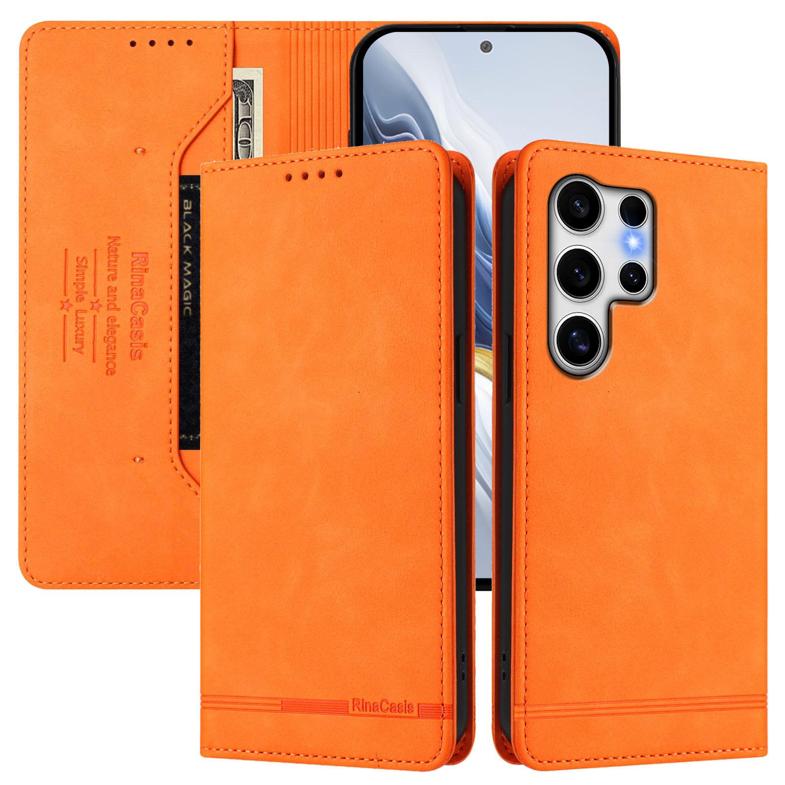 

Business Strong Magnetic Cards Solt Wallet Leather Phone Case For Samsung S25 Ultra S24 Plus S23 A05 A15 A17 A56 Bag Flip Cover Galaxy S22 5G