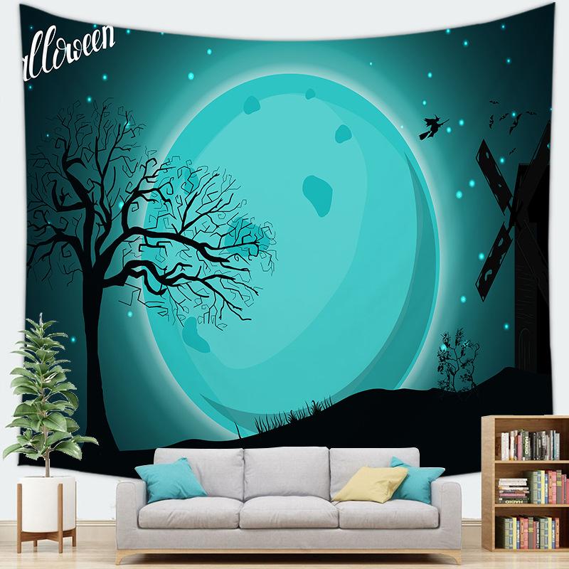 Halloween-themed Tapestry Series Digital-printed Polyester Tapestries Living Rooms Bedrooms Macrame Wall Hanging Decor Aesthetic