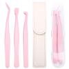 Non-stick High Precision Eyelash Tweezers Set - Glue-Free, Flat Head for Upper & Lower Lashes