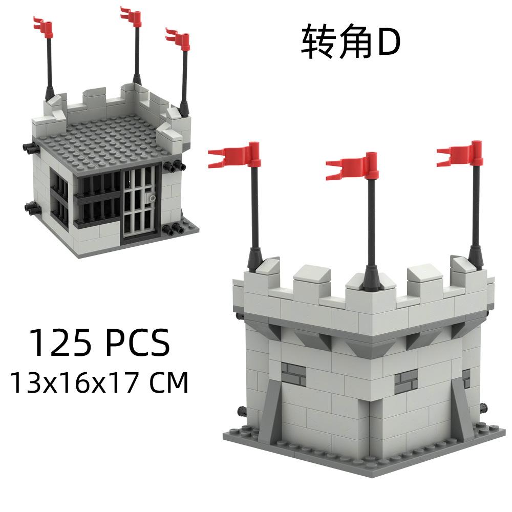Lion Fortress Castle Modular Wall Tower Corner Medieval Military Soldier Figure Scene Ornament