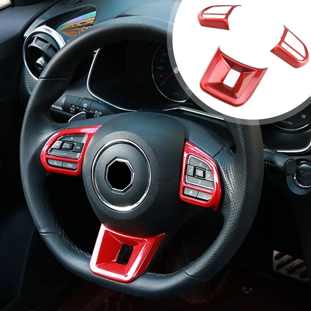 3 buc/set ABS autocolant capac buton volan Decorare interioară Fibră de carbon pentru MG5 MG6 MG HS ZS Car Styling
