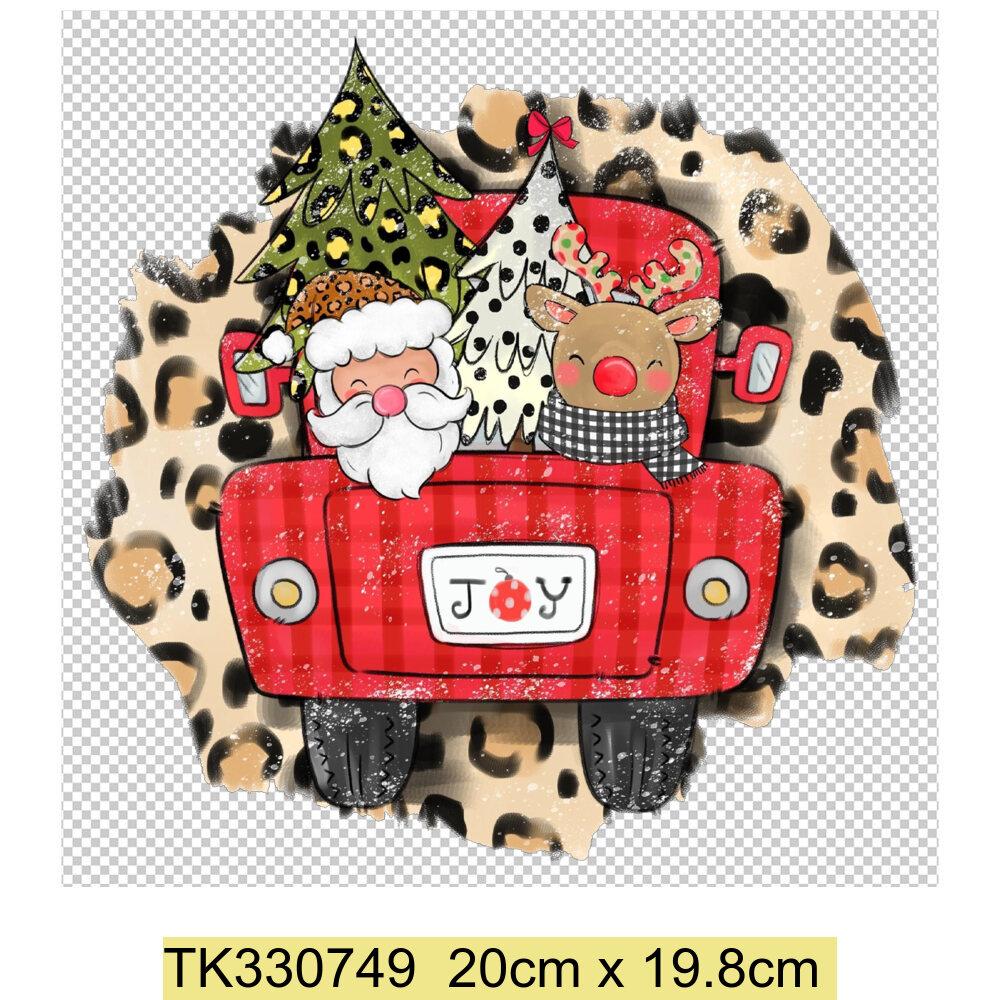 Iron On Christmas Snowmen Santa Claus Christmas Trees  Patch DIY Heat Transfer Tops Appliqued Vinyl Iron On Clothes Stickers
