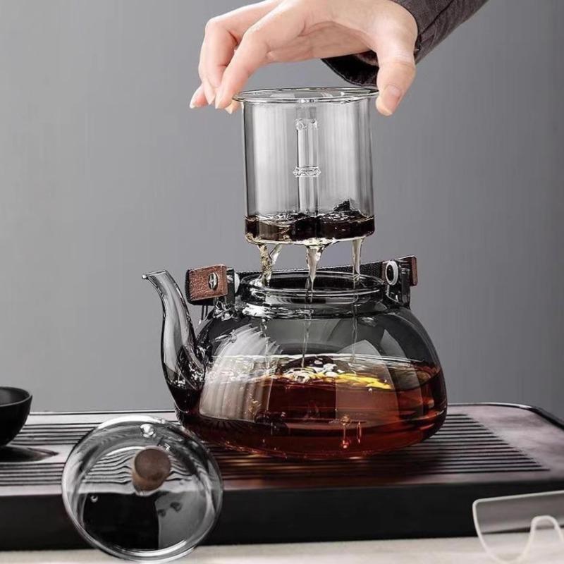 Steam and Boiling Dual-purpose Teapot Household Glass Tea Set High-temperature Resistant Thickened Heating Kettle