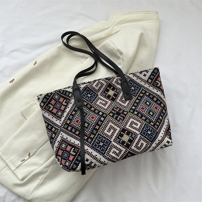 Шикарная минималистичная сумка через плечо из прочного холста для повседневного использования чёрный