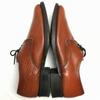 70s-80s Vintage BRUNE Made in England Plain Toe Business Shoes Brown size 25.0-26.0 Men's(USED)