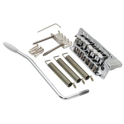 Musiclily Pro 10,5 mm Vintage 6-Punkt Tremolo-Einheit Brücke für 36 mm Kurzer Block Squier Stratocaster E-Gitarren, Chrom