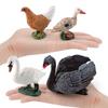 Realistic Plastic Farm Animal Statue Includes Black Swan Hen Duck And Goose Models