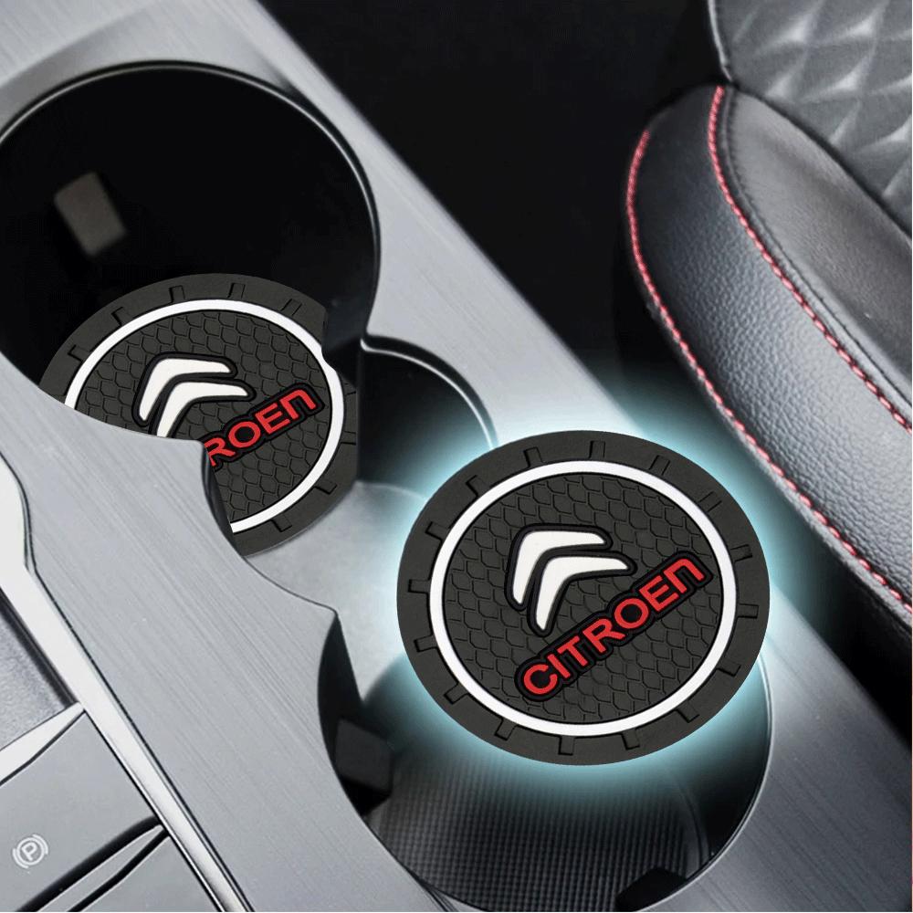 2pcs Silicone Styling Car Cup Mat Coaster Water Slot Non-Slip Pad for Citroen C1 C2 C3 C4 C4L C5 C6 C7 C8 VTS C-ELYSEE Berlingo