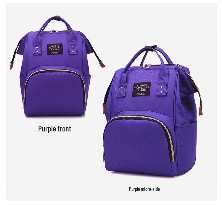 New Fashion Canvas Mummy Bag: Colorblock Backpack for Mom, Large Capacity Baby Bottle Handbag