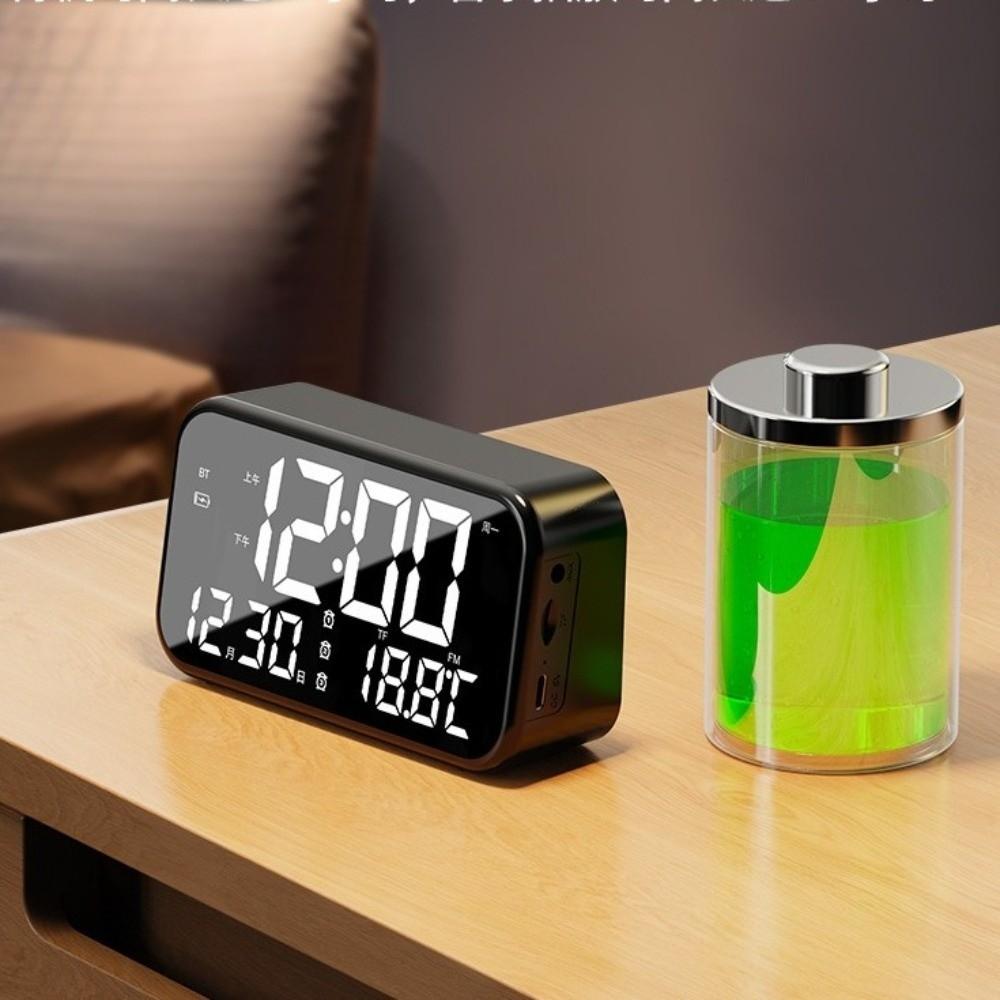 Large Digital Alarm Clock Rechargeable Bluetooth Speaker Smart LED Display Clock  Bedroom