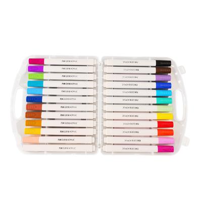 Acrylmarker 24 Farben Abgerundeter Dreieckiger Stifthalter Farbmarker Stift für Holz Leinwand Stein Glas