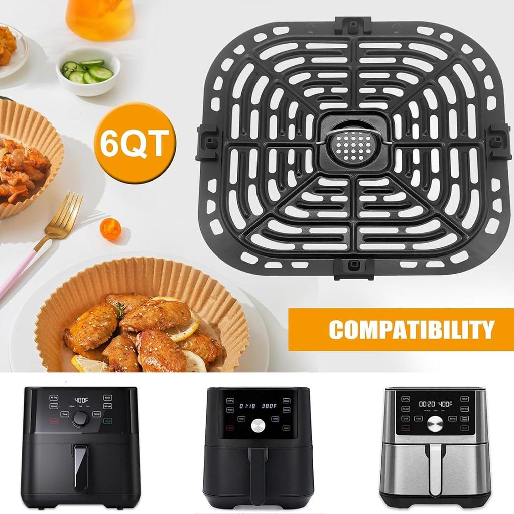 GXF Air Fryer Grill Pan for tant Pot Vortex Plus 6 in 1 5.7QT 6 QT Gourmia GAF735 6 QT Air Fryer, Accessories Replacement Tray Rack Parts Grill Plate