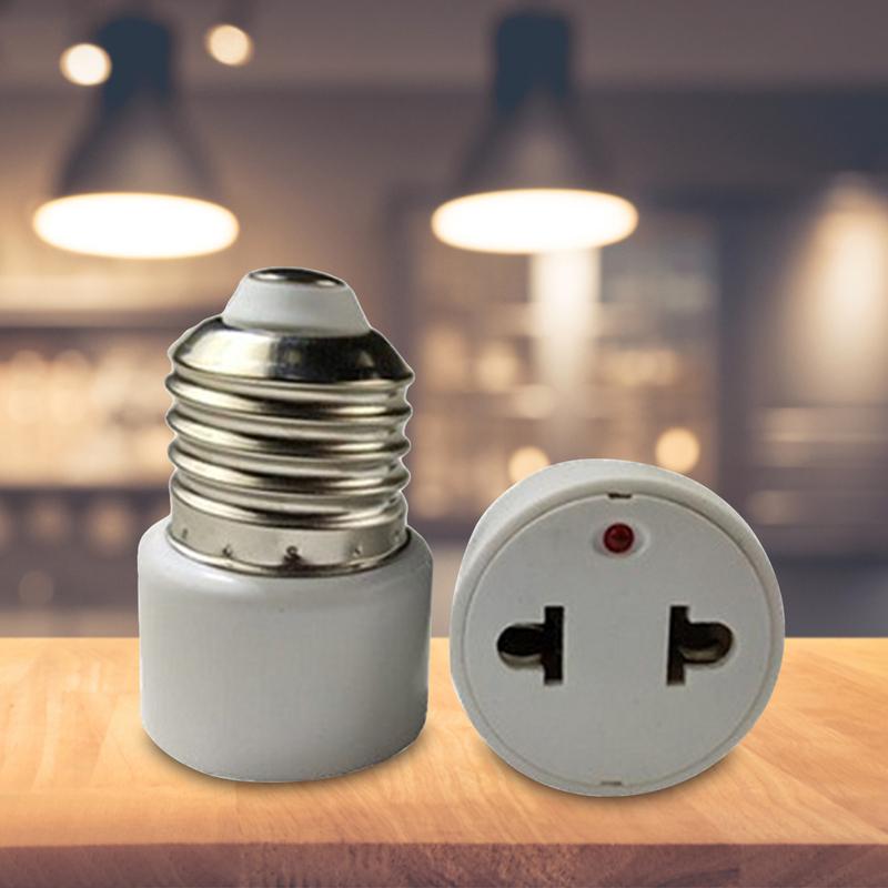 E26/E27 Bulb Base Screw Adapter EU/US Prong Outlet Plug Converter Polarized Light Bulb Socket Adapter Fit for 2/3 Prong Convert