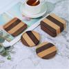 Tee Kaffeetasse Pad Tischsets Dekor Walnuss Buche Holz Untersetzer langlebig hitzebeständig quadratische Getränkematte Schüssel Teekanne