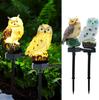 Owl Solar Lawn Lamp: Outdoor Resin Garden Light with Ground Plug