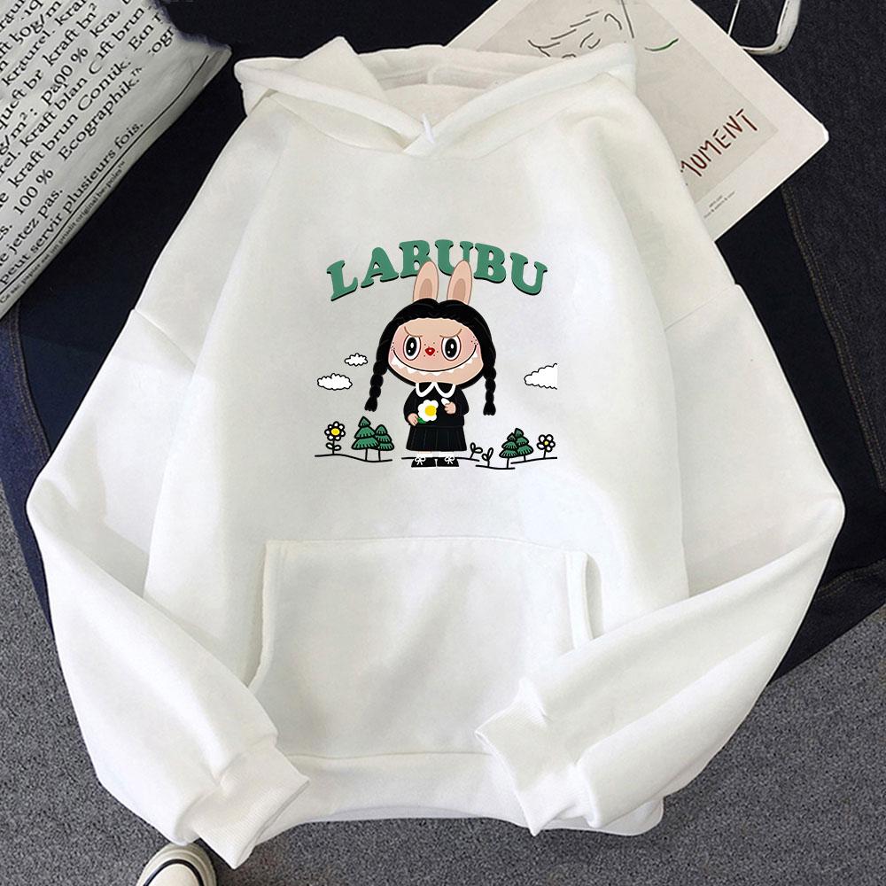 Labubu New Hoodie Cute Printed Fashion Fleece Sweatwear Cartoon Comfortable Sweatshirt Sweet Beautiful Hoody