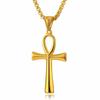 VQYSKO Cross Of Eternal Life Egyptian Ankh Necklace Vampire Stainless Steel Goth Jewelry Loose Charm Findings