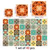 40Pcs Moroccan Retro Tile Stickers - 0.45mm Thickened Crystal Film PVC Decals - Waterproof Self-Adhesive Floor & Wall Mural for Kitchen Bathroom DIY