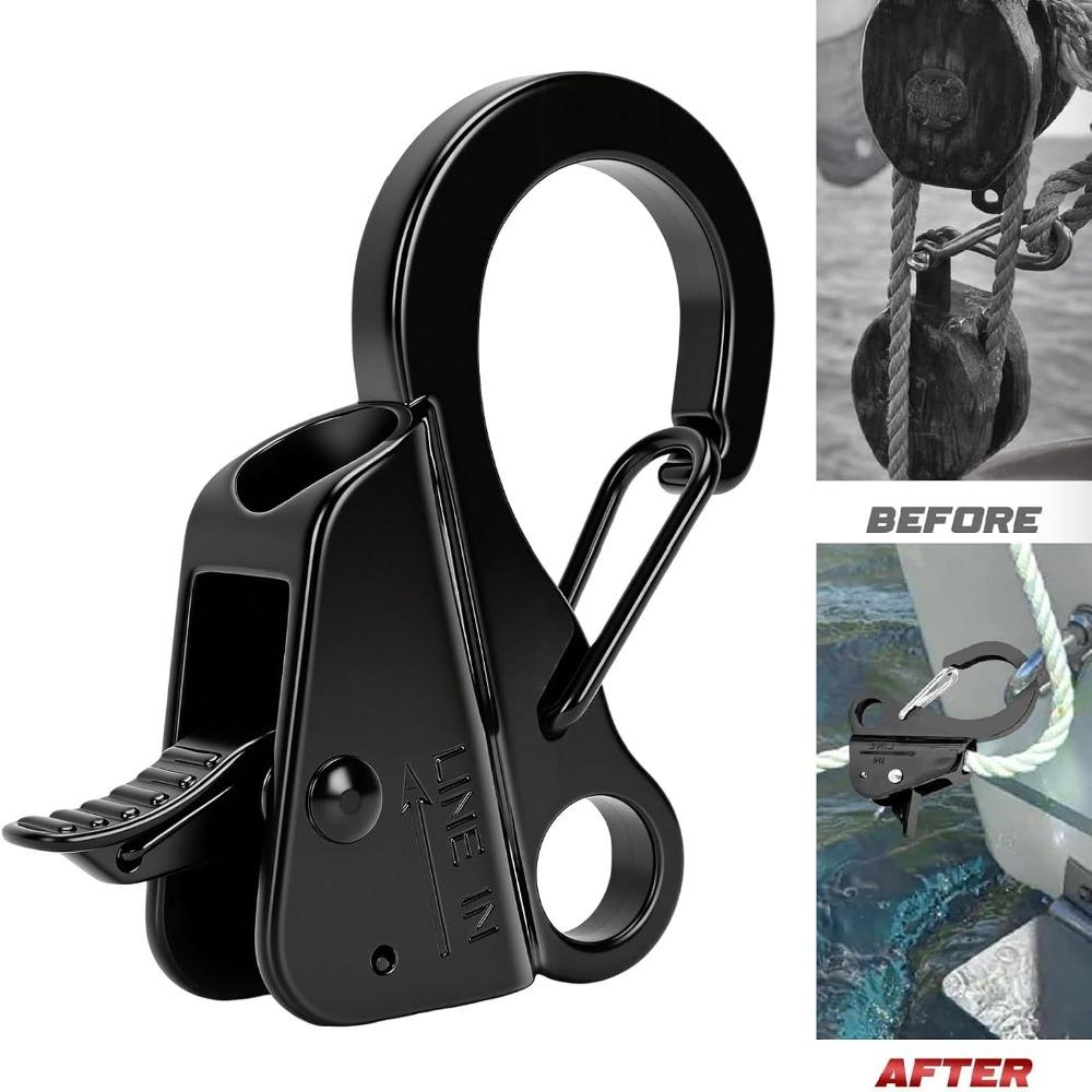 Fits 1/4"-3/8" Rope Boat Anchor Sliding Hook Black Quick Release Anchor Clip  Boat Anchoring