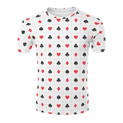 Pánské tričko s krátkým rukávem Vtipné hrací karty Košile s 3D potiskem Street Trend Retro Styl O Neck Oversized oblečení