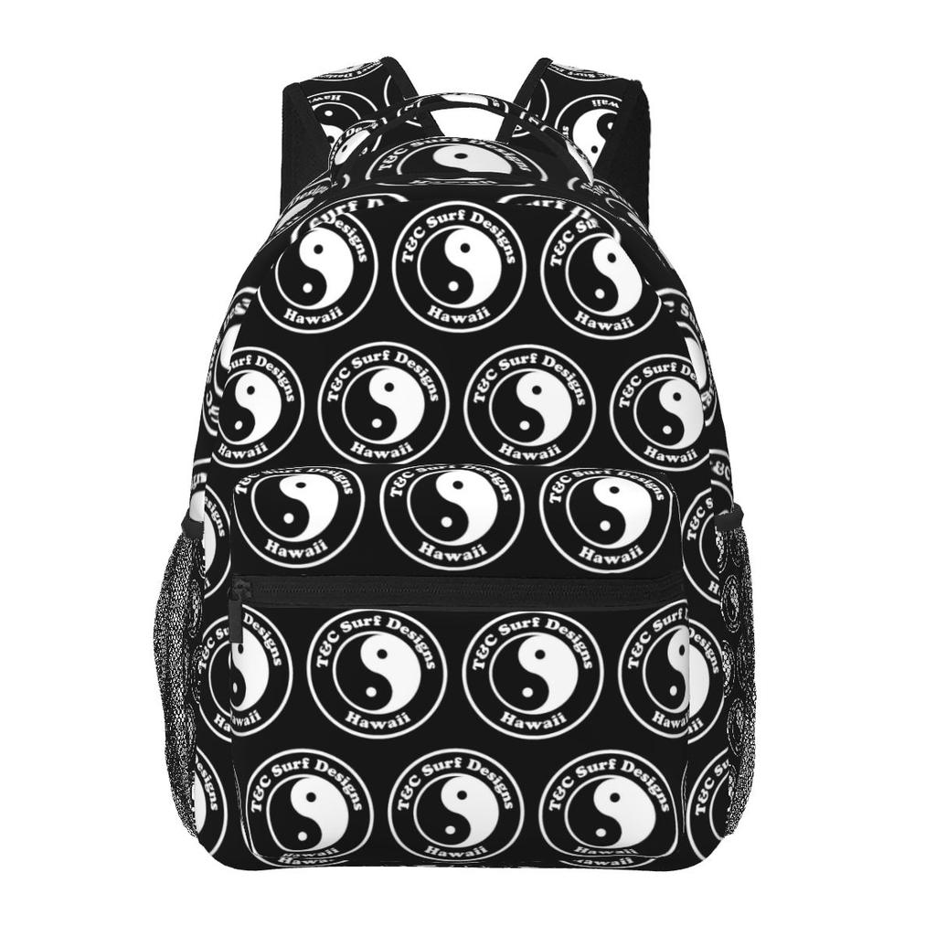 T And C Surf BITE EM BACK Town And Country Surf Hawaii Studentenrucksack Schultasche Tagesrucksack für Männer Frauen Bücherrucksack Umhängetaschen