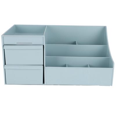 Professioneller Make-up-Koffer Kosmetikaufbewahrungsbox Desktop Beauty-Organizer mit Schublade Blau