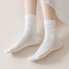 5/10 Pairs Casual Women's Mid Calf Spring Autumn Solid Color Cotton Pile Socks Anti Pilling Non Slip Pregnant Women's Bone Free Postpartum Socks