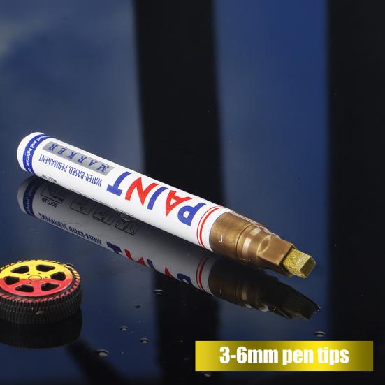 Marcador de Tinta de Grande Capacidade para Retoque de Carro Impermeável Resistente ao Desbotamento Caneta à Base de Óleo para Metal Pneu Madeira Secagem Rápida Caneta de Reparo para Inscrição em Pedra