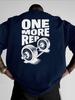 2026 New Mens TShirt Vintage Funny Gym Workout ONE MORE REP Weightlifting Men Streetwear Cotton Tees Short Sleeve Loose Top