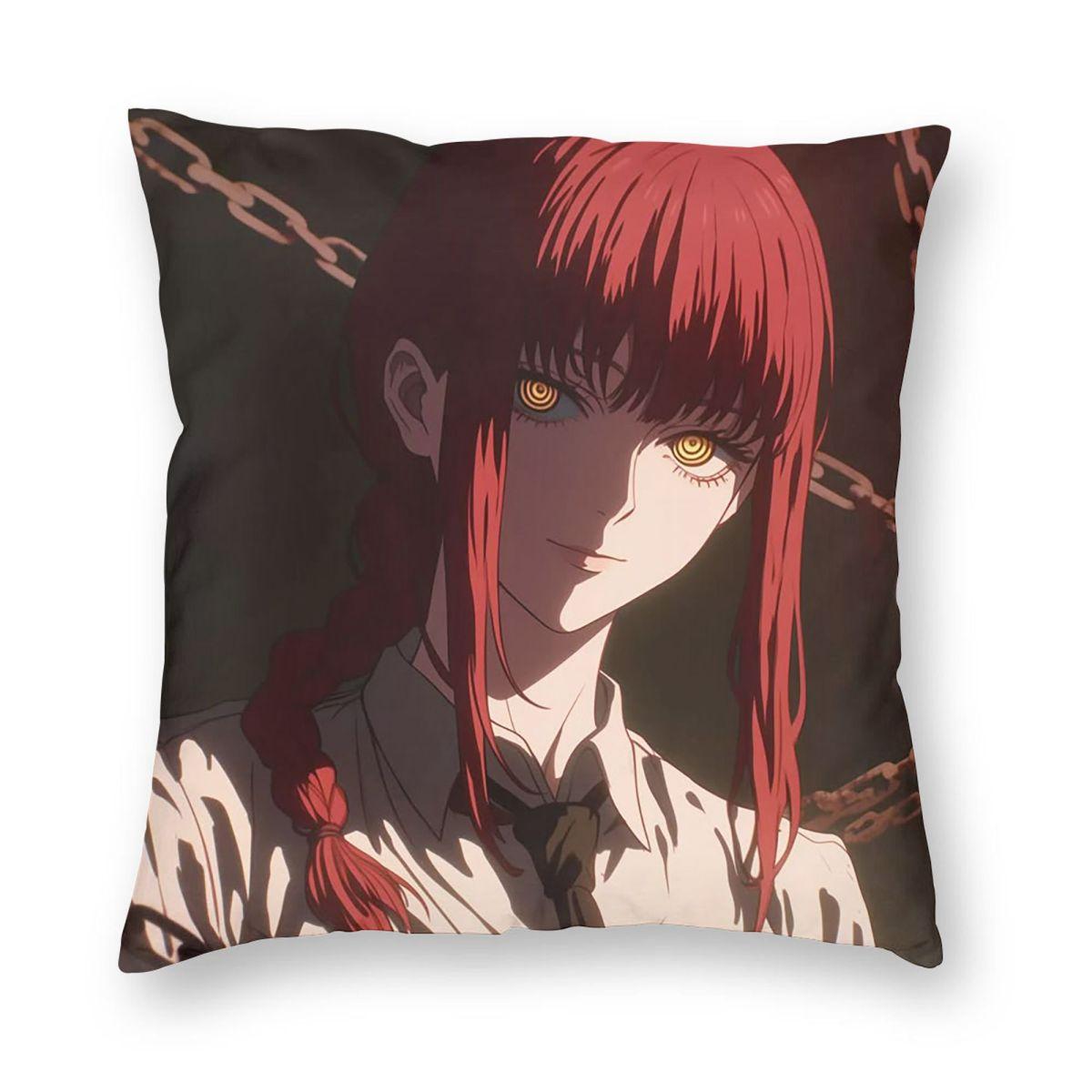 

Anime Chainsaw Man Makima Cartoon Square Pillowcase Pillow Cover Cushion Throw Pillow for Home Sofa Living Room 30cm x 30cm