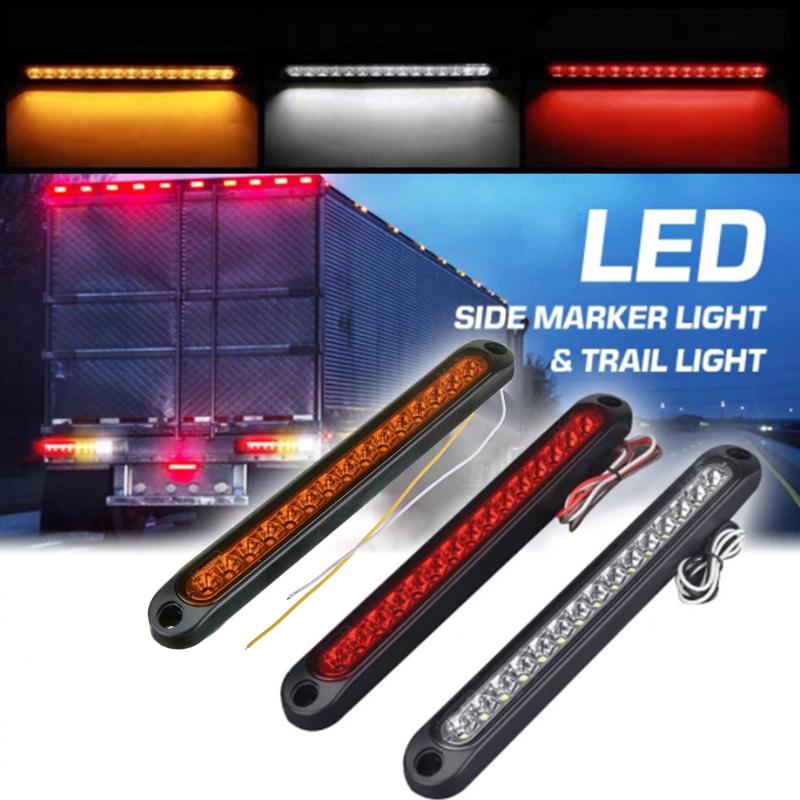 15 LED Brake Light Bar Marker Light Tail Light Bar Rear Signal Lights for Trailer Trucks Boats Lamp Accessories