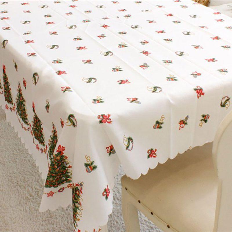 Premium Santa Christmas Red Tablecloth Crafted From High-quality Polyester Fabric For Festive Dining
