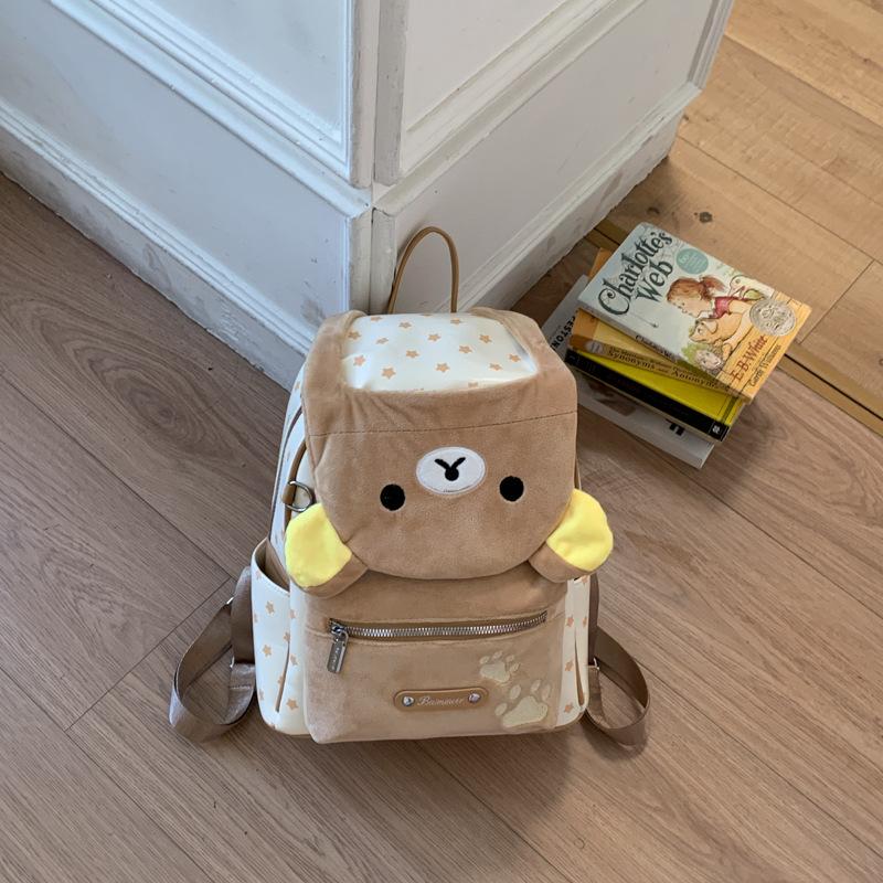 Schoolbag1011 new cartoon bear backpack Korean version soft girl style large capacity student schoolbag casual versatile backpack female