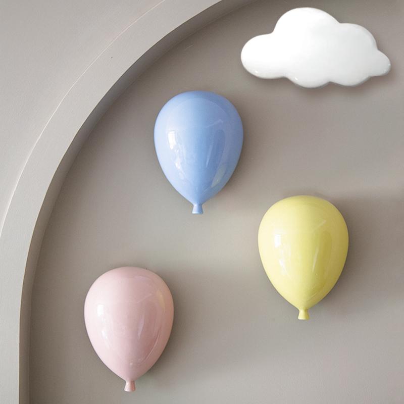 Wall Hanging Ceramic Balloon Art Children's Room Decoration Creative Pendant Sculpture for Home Decor Accessories Kid Gifts