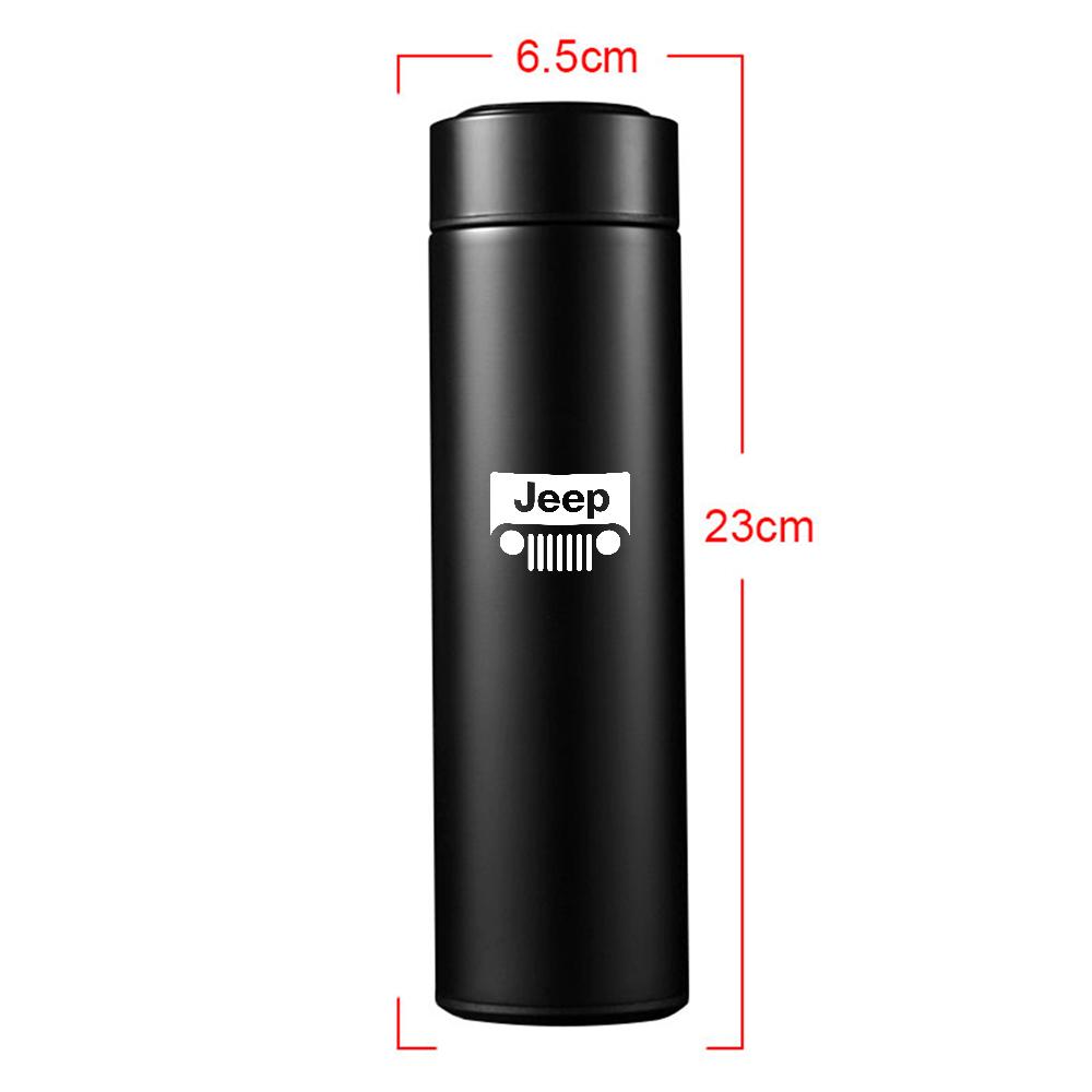 For Jeep Car Stainless Steel Smart Thermos Mug Thermos LED Display Temperature For Jeep Renegade Patriot Wrangler Cherokee Co