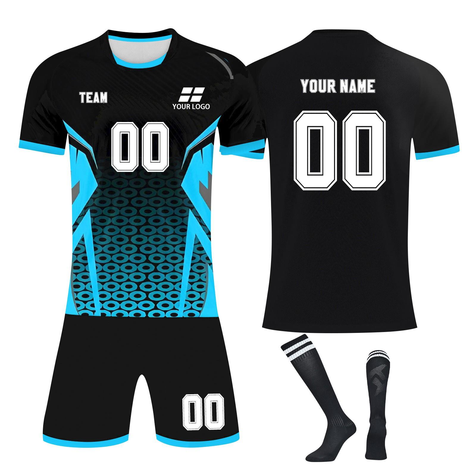 

Комплект персонализированных рубашек для мужчин и девочек с именем и номером, футбольные майки на заказ для мальчиков, тренировочный костюм M синий