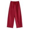 Quick-drying sweatpants women's spring and summer new high-waisted loose casual pants drape red straight wide-leg pants