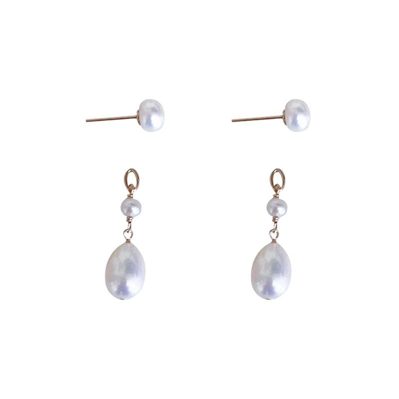 Natural freshwater pearl Xiaoxiangfeng earrings women's long niche design s911 silver needle without ear piercings earrings