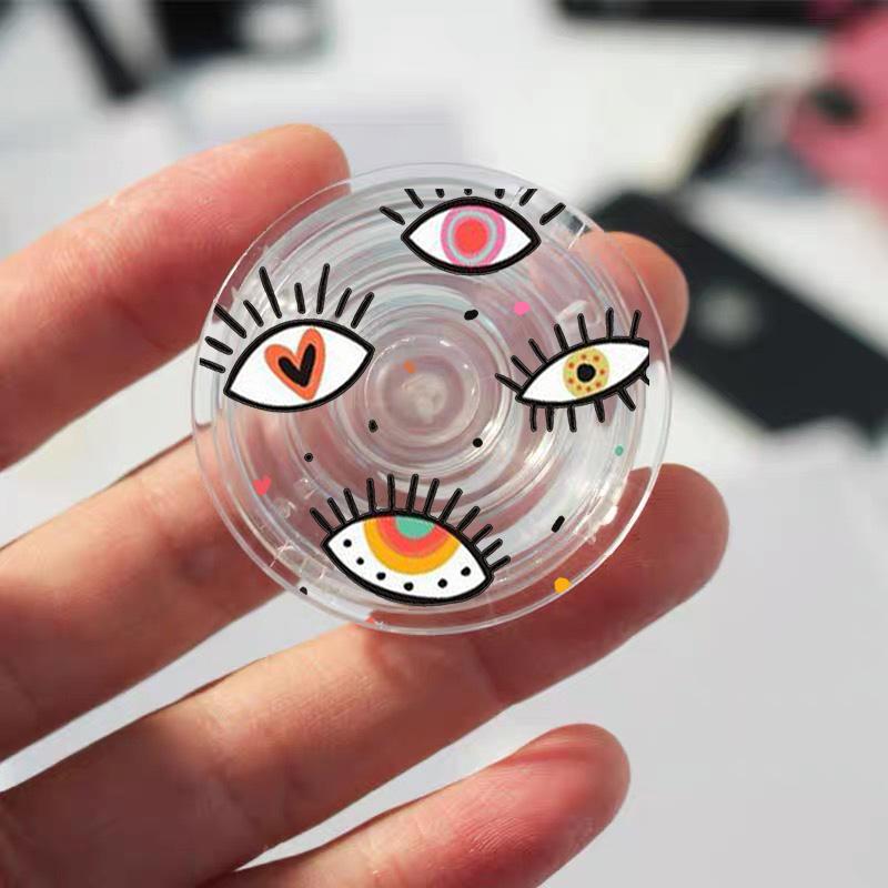 Türkischer Glücksbringer Blauer Nazar-Auge Abstrakter Handygriff Tok Ständer Halter Transparent Griptok für iPhone 13 Samsung Huawei Xiaomi Halterung