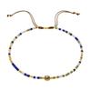 Trendy Deep Blue & Gold Rice Bead Pearl Hand Bracelet: Niche Design Women's Fashion Accessory