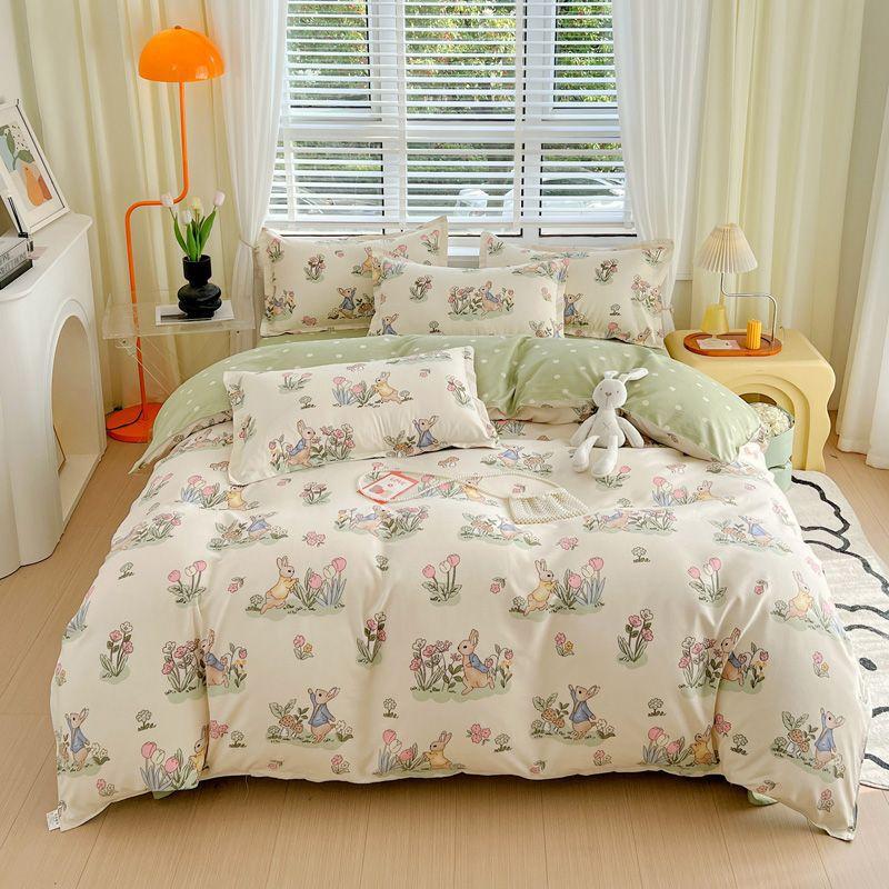 Four-season Universal Four-piece Set, Skin-friendly Cotton Quilt Cover, Bed Sheet, Double Bedding, Dormitory Three-piece Set