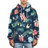 Men's Christmas Print Flannel Hoodie Plus Size Casual Hooded Sweatshirt for Fall and Winter