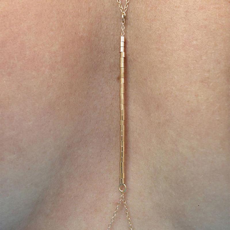 Metal Ladies Body Chain Sexy Cutout Style Bikini Chest Chain Decorative Jewelry