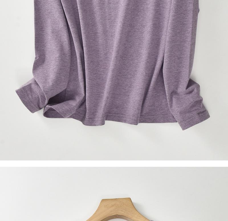 Plus Size Damen-Herbsttop mit Rundhalsausschnitt - 95 % Lycra-Baumwolle, hochelastisch, lange Ärmel, warm.