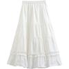 Women's Spring and Autumn White High-Waisted A-Line Umbrella Skirt Long Skirt Autumn Tiered Cake Skirt
