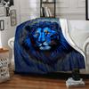 1pc Blue Lion Blanket Lightweight Flannel Blanket Throw Blanket For Sofa, Bed, Travel, Camping, Livingroom, Office yy251015103